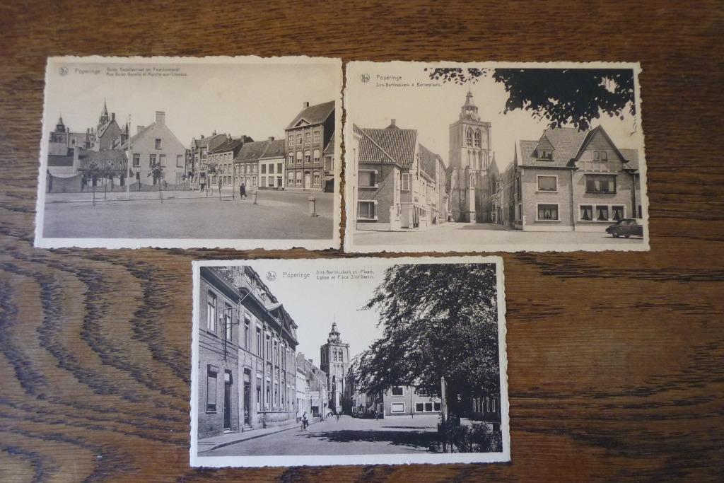 Set van 3 zichtkaarten uit Poperinge, Enlèvement ou Envoi, 1940 à 1960, Non affranchie, Flandre Occidentale