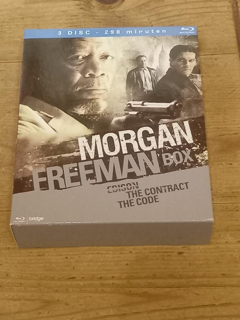 Box set met 3 Blu-Ray discs van Morgan Freeman, Ophalen of Verzenden, Zo goed als nieuw, Actie, Boxset