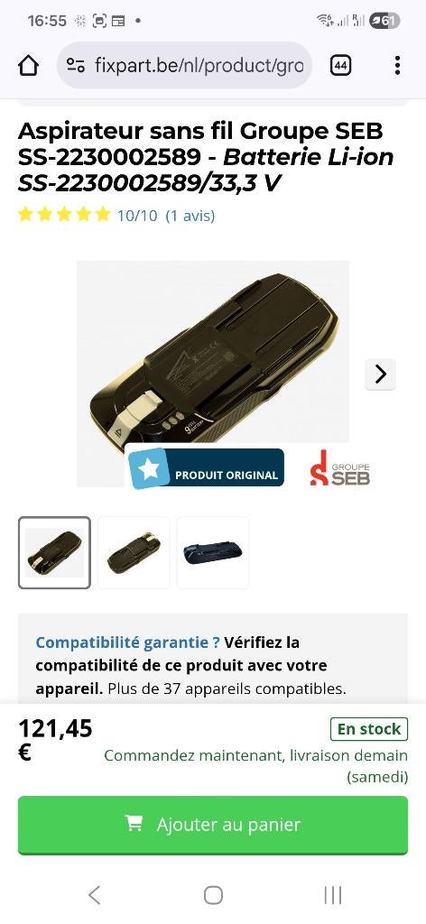 Rowenta 32 4V Li-Ion stofzuigerbatterij, Elektronische apparatuur, Stofzuigers, Ophalen, Nieuw, Stofzuiger