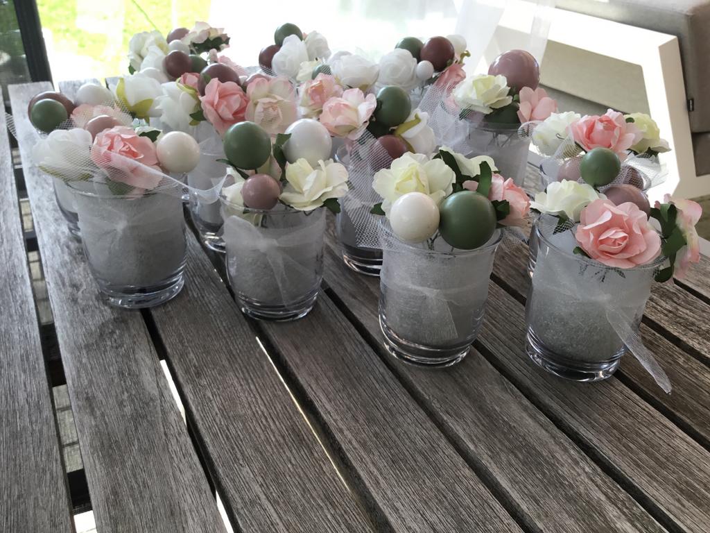 14 décorations de table en verre, fleurs, boules ballons, Enlèvement, Comme neuf