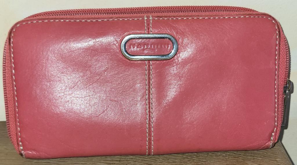 NANNINI, multifunctionele portemonnee met zip, echt leer, Overige merken, Gebruikt, Ophalen of Verzenden, Leder