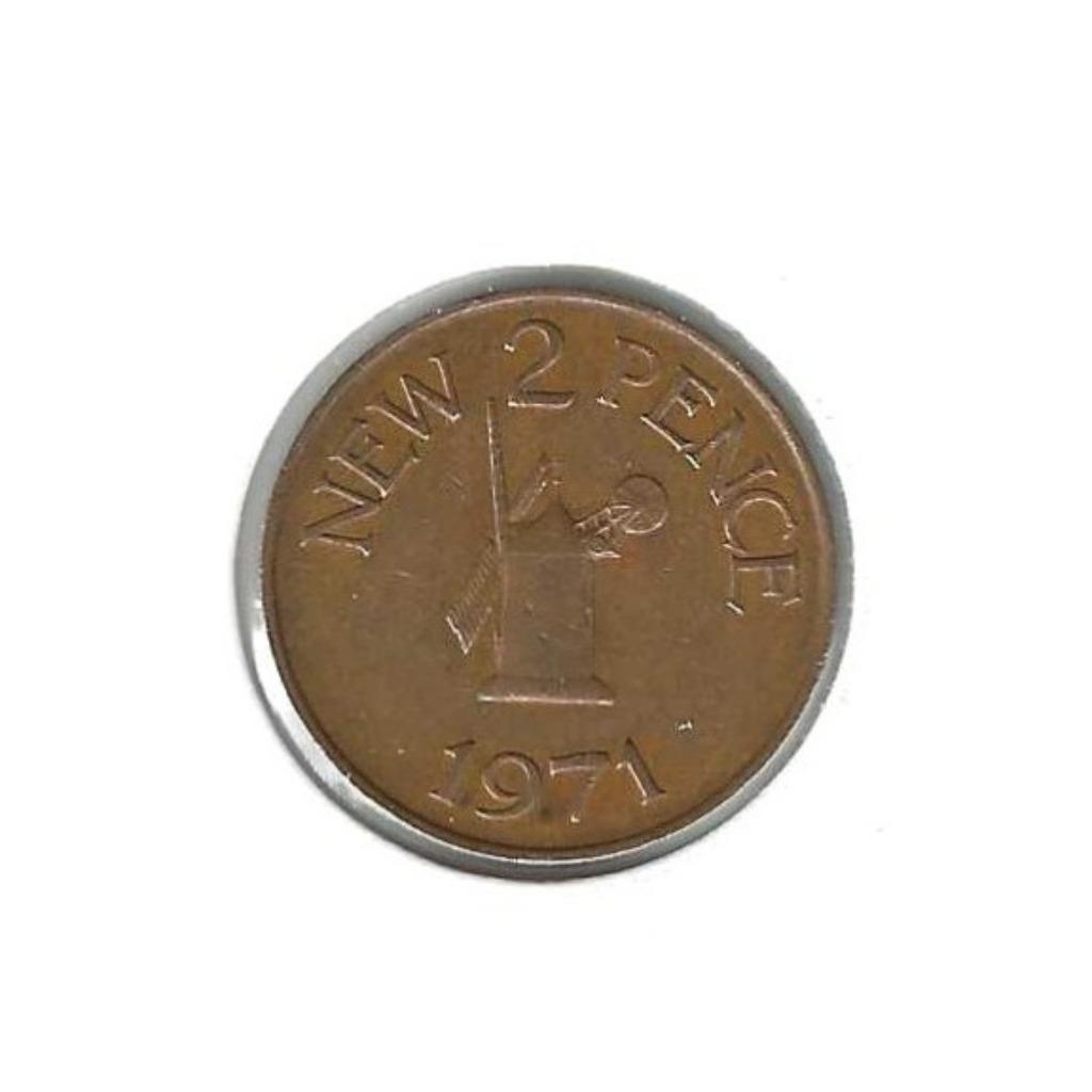 Guernsey, 2 New Pence 1971., Ophalen of Verzenden, Overige landen, Losse munt