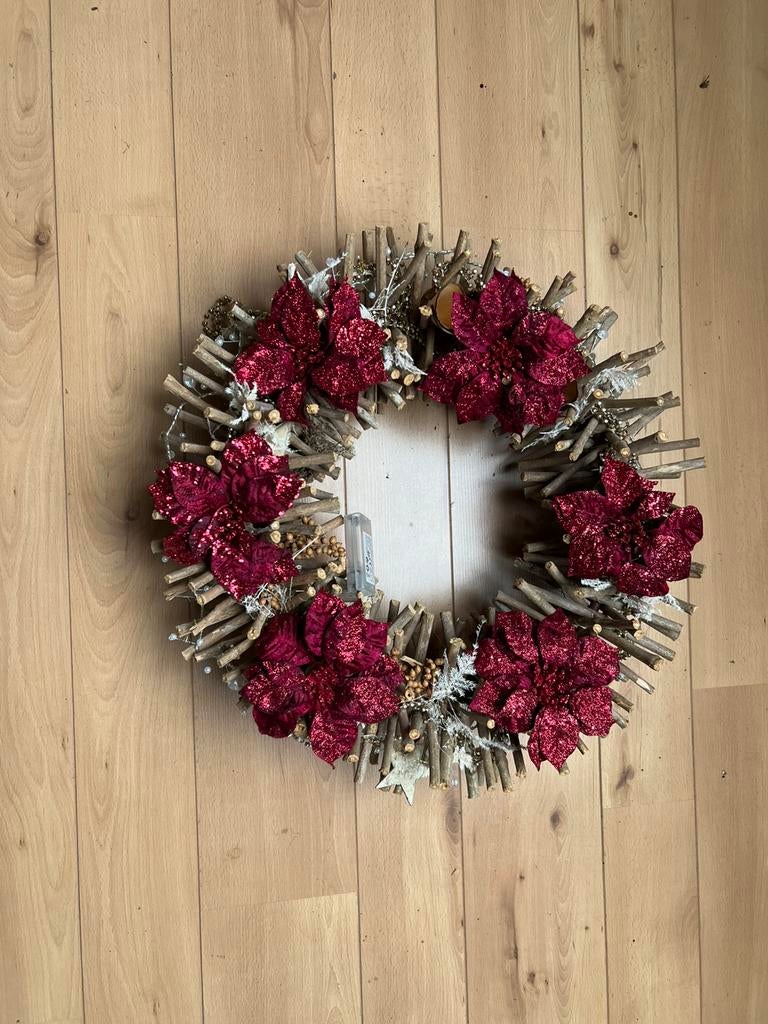 Kerstkrans, Huis en Inrichting, Woonaccessoires | Kransen, Ophalen, Zo goed als nieuw