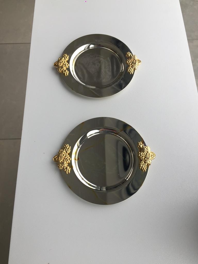 Verzilverde schaaltjes 2st., Ophalen of Verzenden, Nieuw, Rond, Schaal