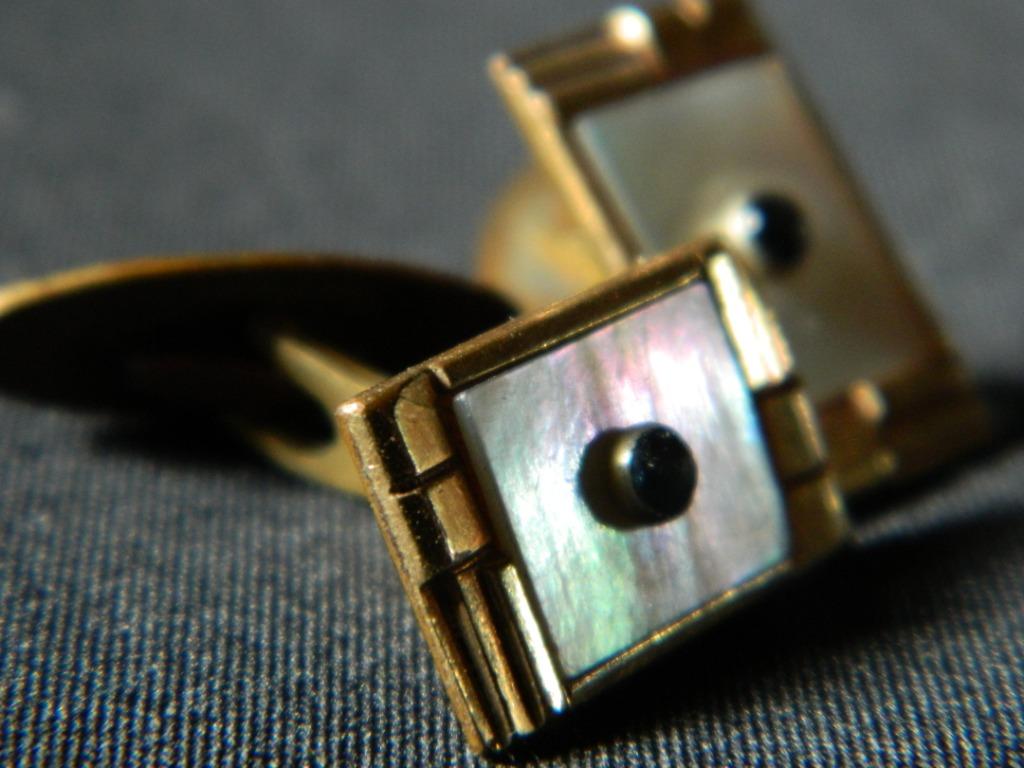 Manchetknopen van parelmoer, Verzenden, Goud, Verguld