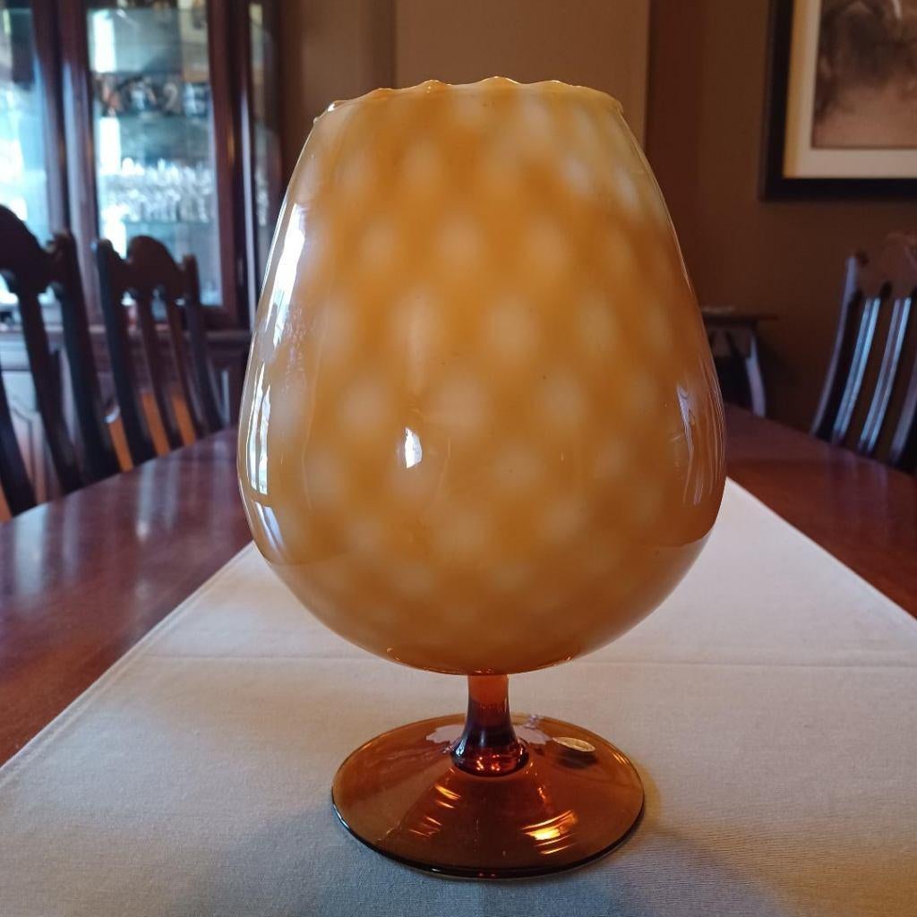 Vintage bokaal vaas op voet., Enlèvement, Comme neuf, Verre