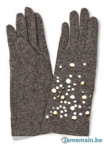 Gants en laine Pia Rossini gris T.U neufs Grey wool gloves, Verzenden, Nieuw, Handschoenen