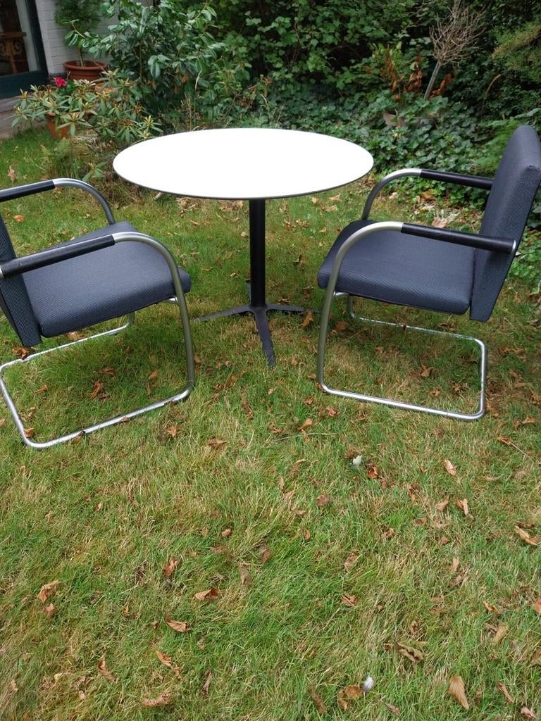 Vitra Vitasoft 2 x en Tafel Sedus 90 cm, Gebruikt, Metaal of Aluminium, Design Vitra, Rond