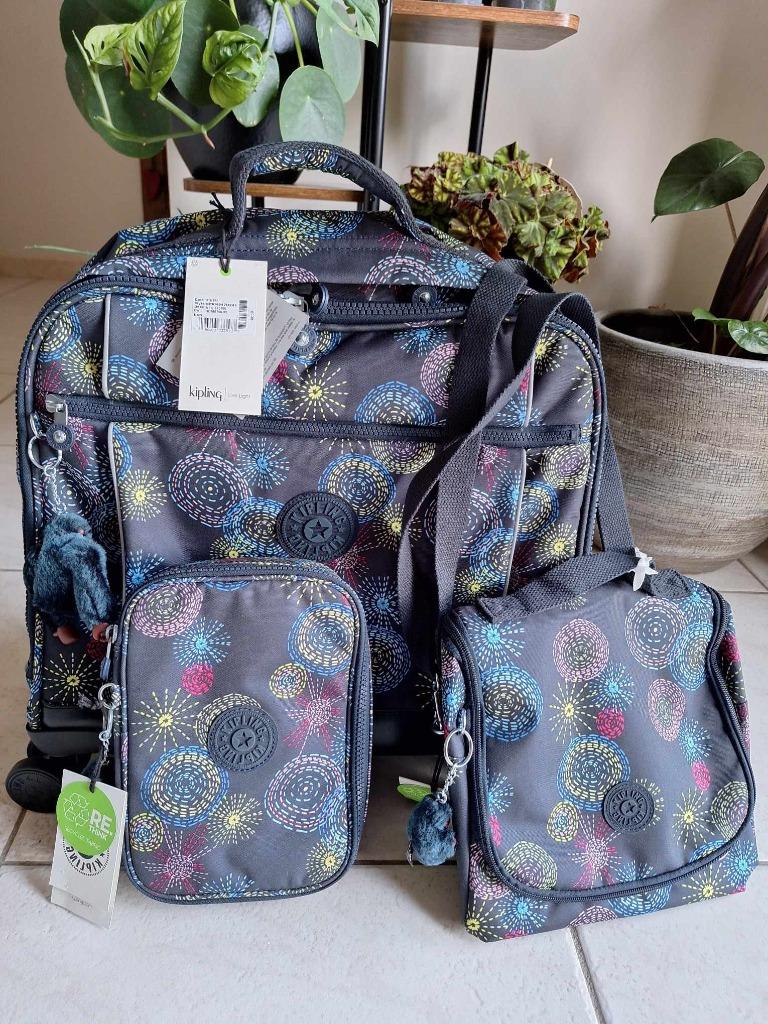 Cartable à roulettes + plumier + sac repas Kipling (Homemade, Ophalen of Verzenden, Nieuw, Aktetas of Boekentas