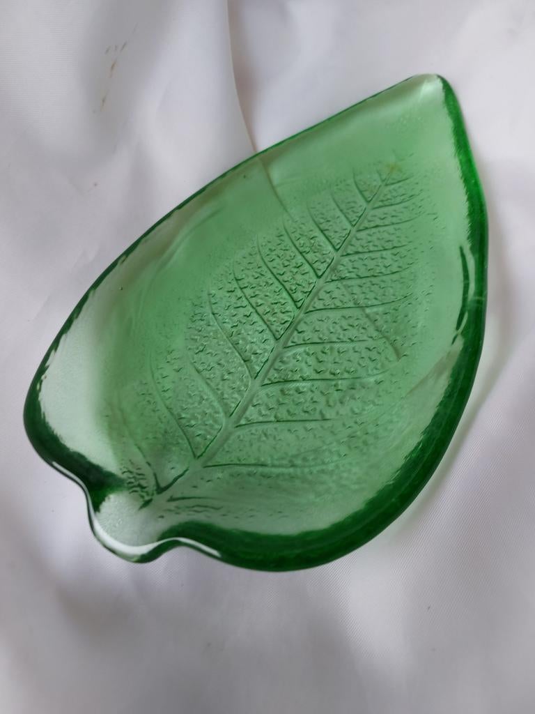 Leonardo glas/schaaltje/groen/bladvorm, Ophalen of Verzenden, Glas