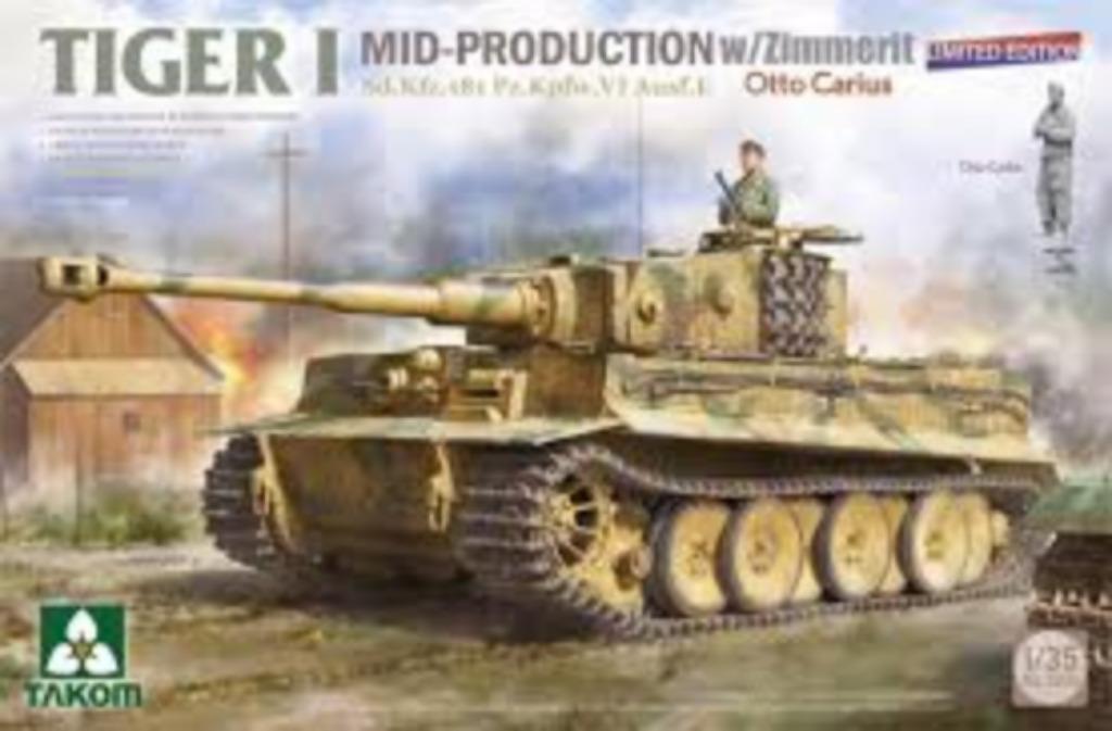 TAKOM 2200 TIGER I MID-PROD. w/ZIMM. Otto Carius éch. 1/35, Neuf, Autres marques, Tank, Enlèvement ou Envoi