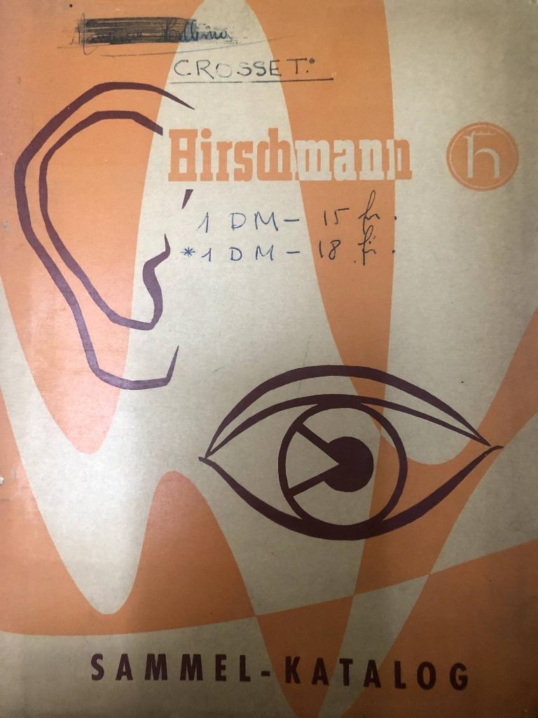 ANTENNES HIRSCHMANN, SAMMEL KATALOG, 1957, Verzenden, Hirschmann