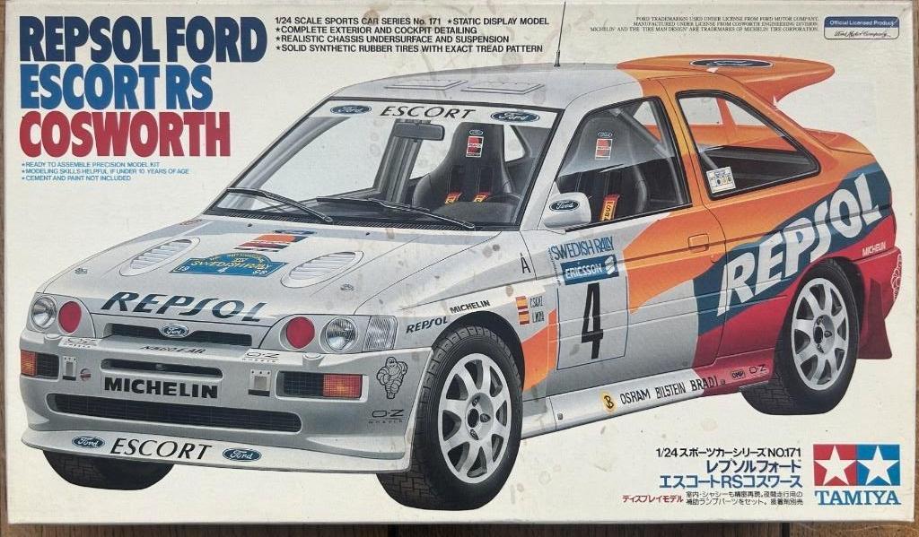 REPSOL Ford Escort RS Cosworth Rally Schaal 1:24, Hobby en Vrije tijd, Auto, Groter dan 1:32, Nieuw, Ophalen of Verzenden