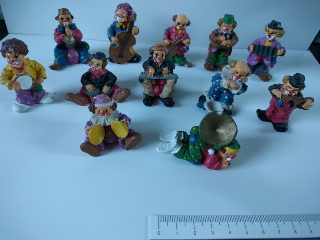 Verzameling van 12 muzikale Clowns (5 cm groot), Verzamelen, Smurfen, Ophalen of Verzenden