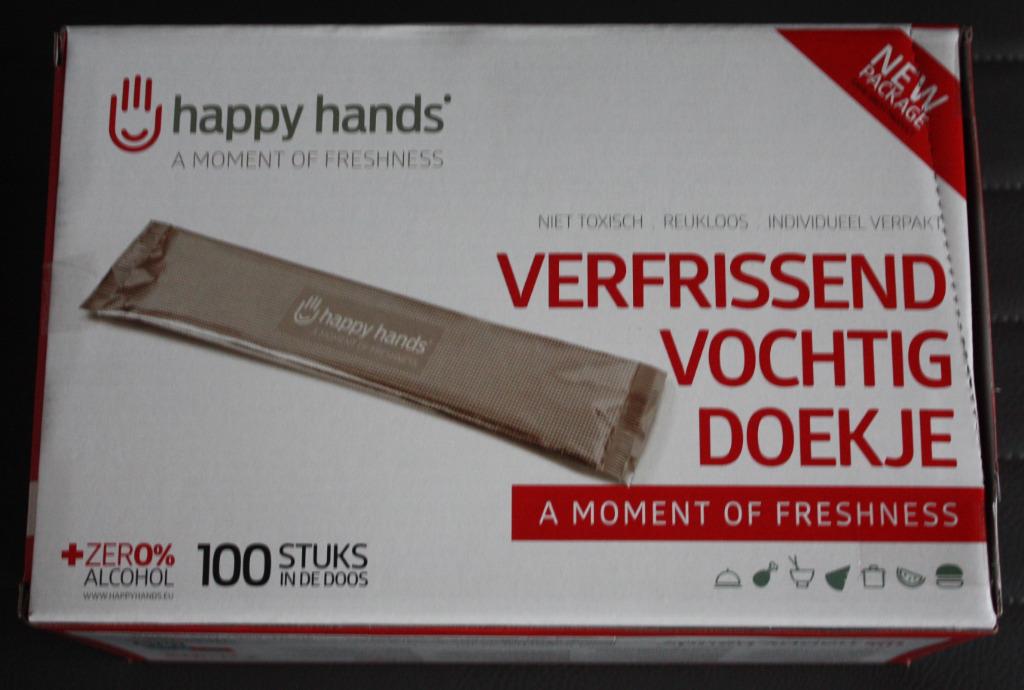 happy hands 100 serviettes rafraîchissantes, Articles professionnels, Horeca | Autre, Envoi