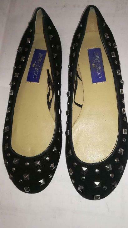 577A* JIMMY CHOO ballerines noires tout cuir (36), Kleding | Dames, Schoenen, Gedragen, Overige typen, Zwart