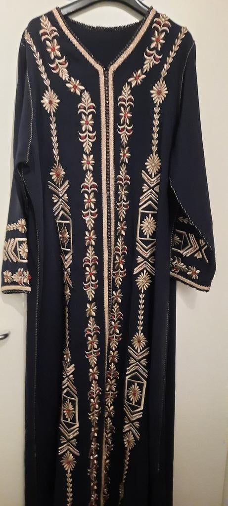 Kaftan 1 stuk blauw met rode kraaltjes, Ophalen, Zo goed als nieuw, Blauw