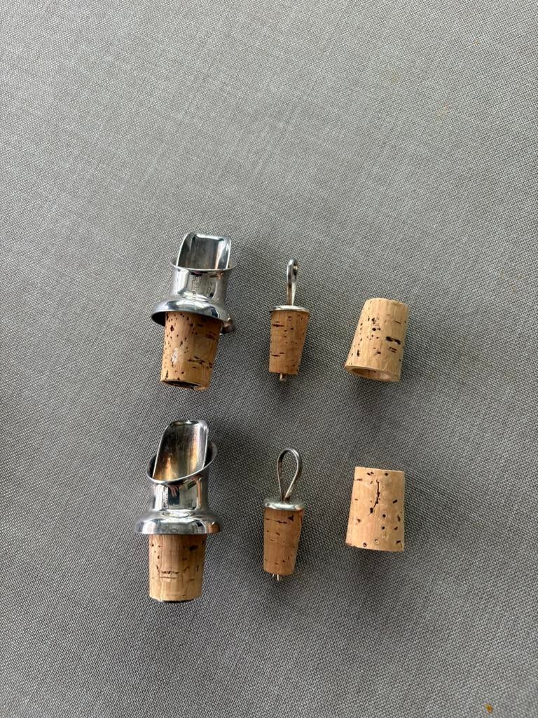 2 x Drip verzilverde stoppers I, Verzamelen, Ophalen, Zo goed als nieuw
