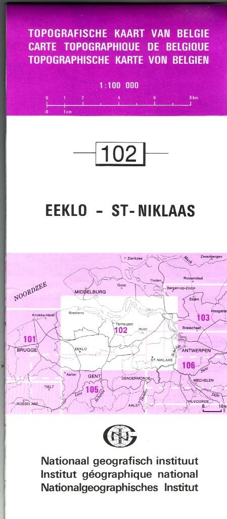 12 TOPOGRAFISCHE KAARTEN BELGIË 1/100 000 NGI, Enlèvement ou Envoi, Comme neuf, Belgique, Carte géographique