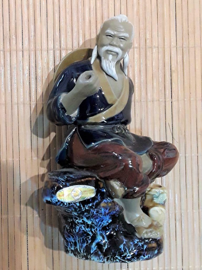 Oud Chinees geëmailleerd keramisch mudman shiwan beeldje, Antiek en Kunst, Ophalen of Verzenden