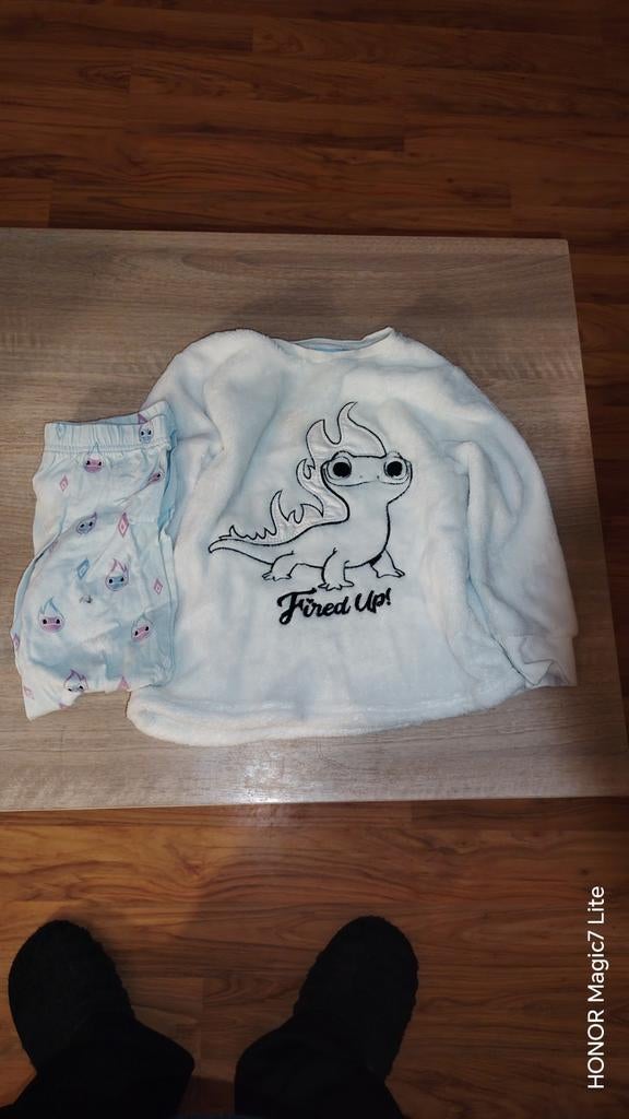 Sneeuwkoningin witte winterpyjama 5-6 jaar, Ophalen of Verzenden
