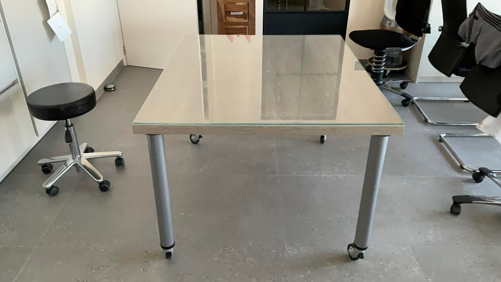 Tafel, bruine kleur van blad, Ophalen, Gebruikt, Overige houtsoorten, Modern