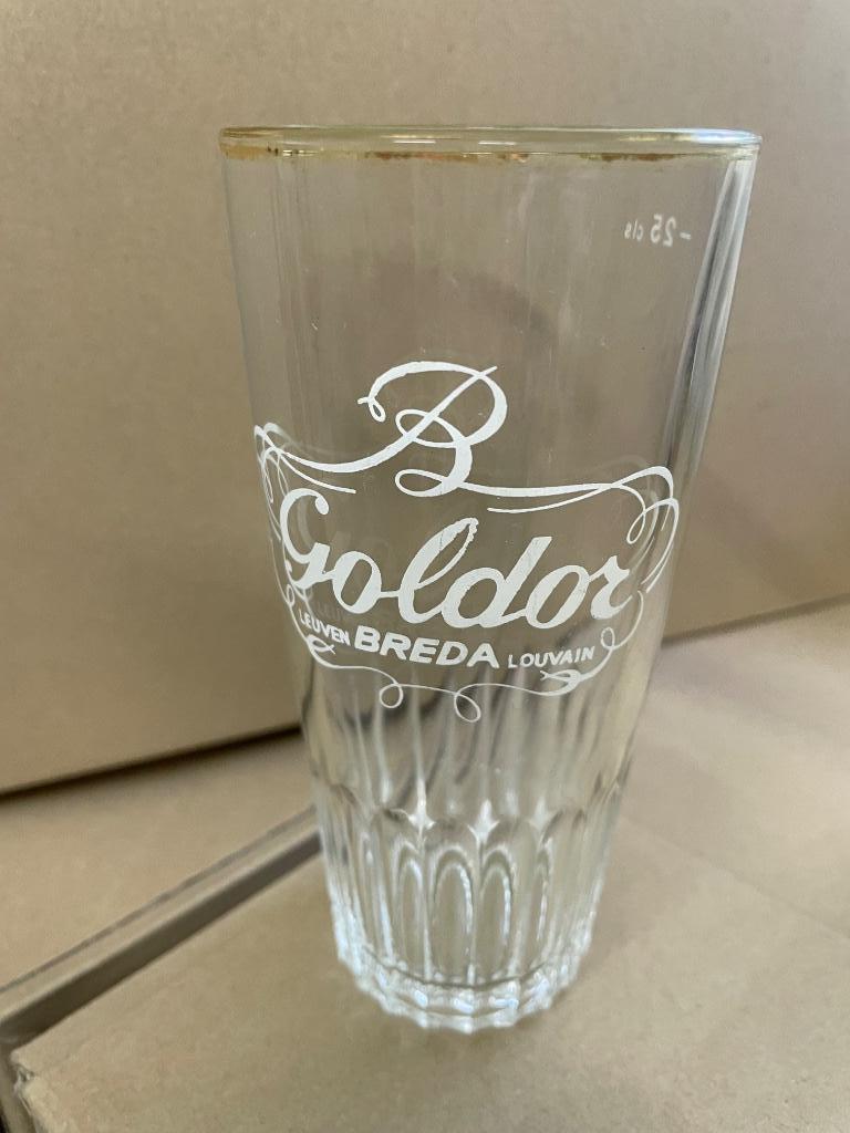 Goldor vintage bierglazen ( 3 stuks), Verzamelen, Ophalen of Verzenden, Gebruikt, Bierglas