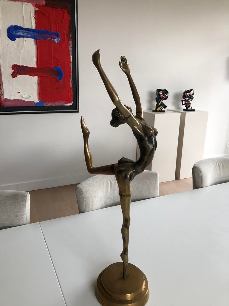 Uitzonderlijk mooi metalen beeld 70cm, Antiek en Kunst, Ophalen