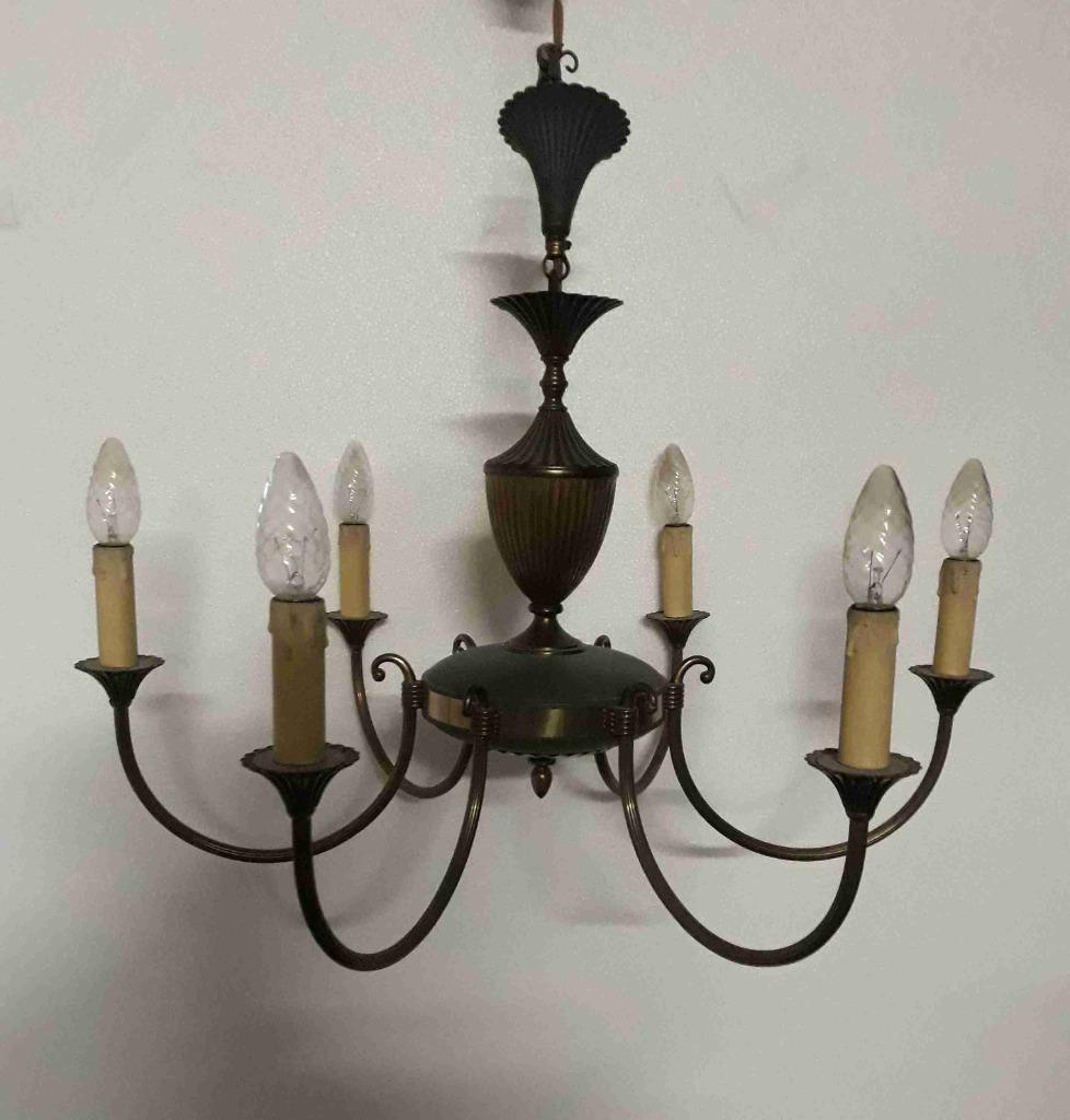 Lustre ancien à 6 branches et "bougies", Ophalen