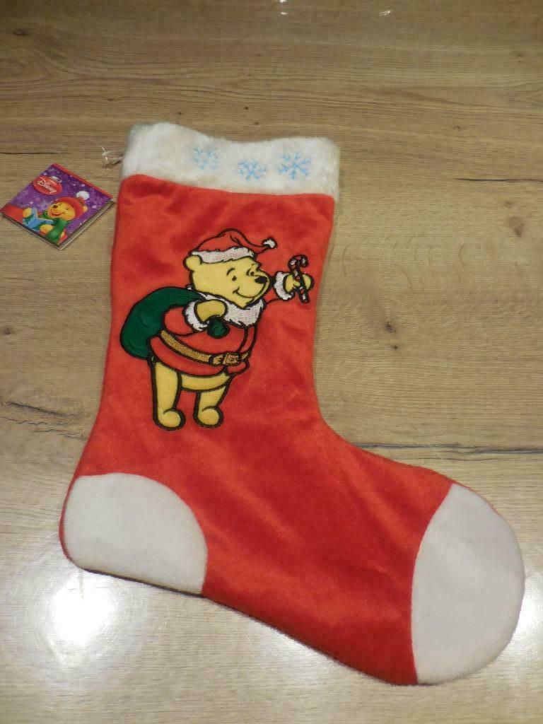 Rode bonte kerstsok Winnie the Pooh de Poeh rood NIEUW, Ophalen of Verzenden, Nieuw