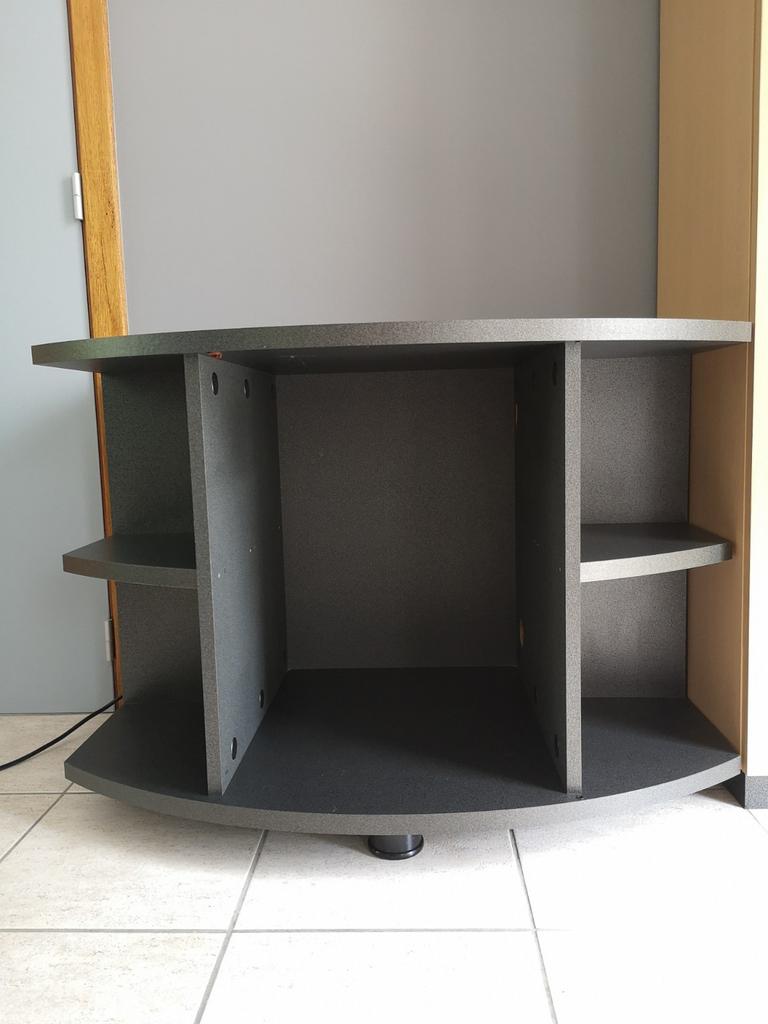 Meuble anthracite pour TV/chaîne Hi-fi et niches pour CD-DVD, Ophalen, Gebruikt