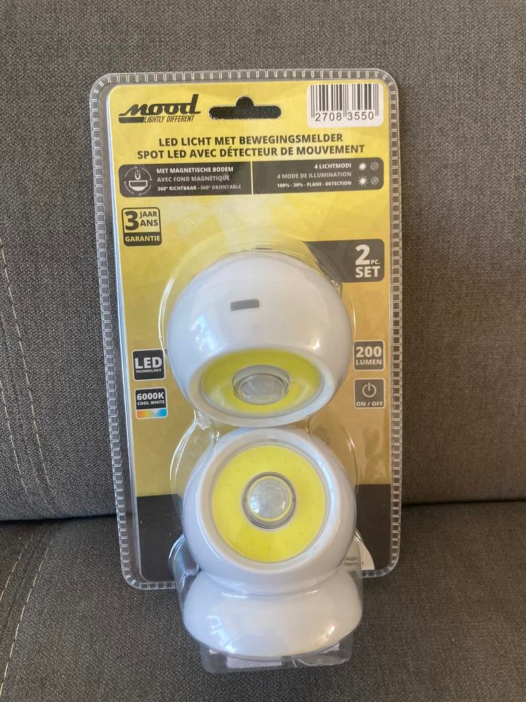 Nieuw Mood LED licht met bewegingsmelder 2 stuks, Ophalen of Verzenden, Nieuw, Led
