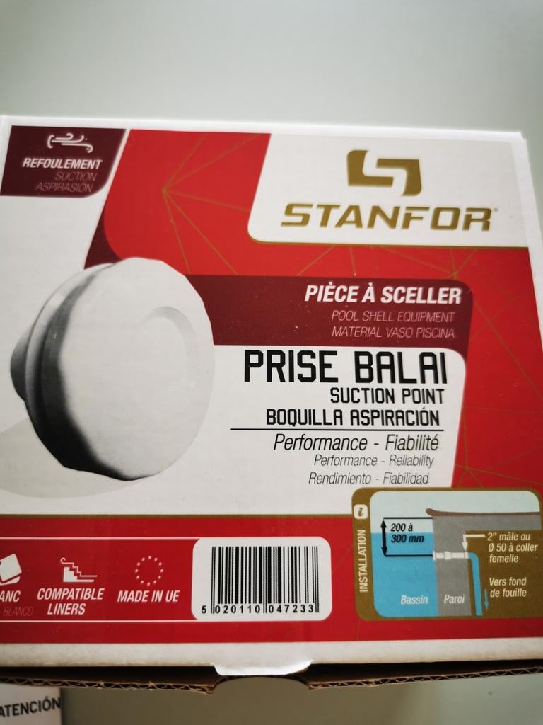 Prise balai blanc pièce à sceller neuf, Jardin & Terrasse, Enlèvement ou Envoi, Neuf
