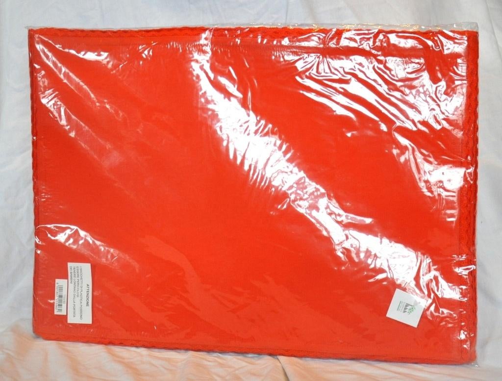 6 sets de table neuf en tissu orange et bord dentelle, Maison & Meubles, Cuisine | Linge de cuisine, Enlèvement ou Envoi, Neuf