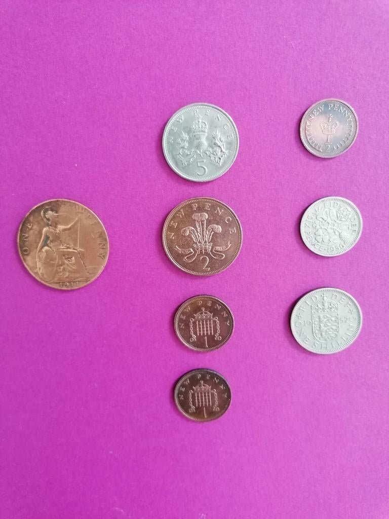 Oude Britse munten 8 stuks, Ophalen
