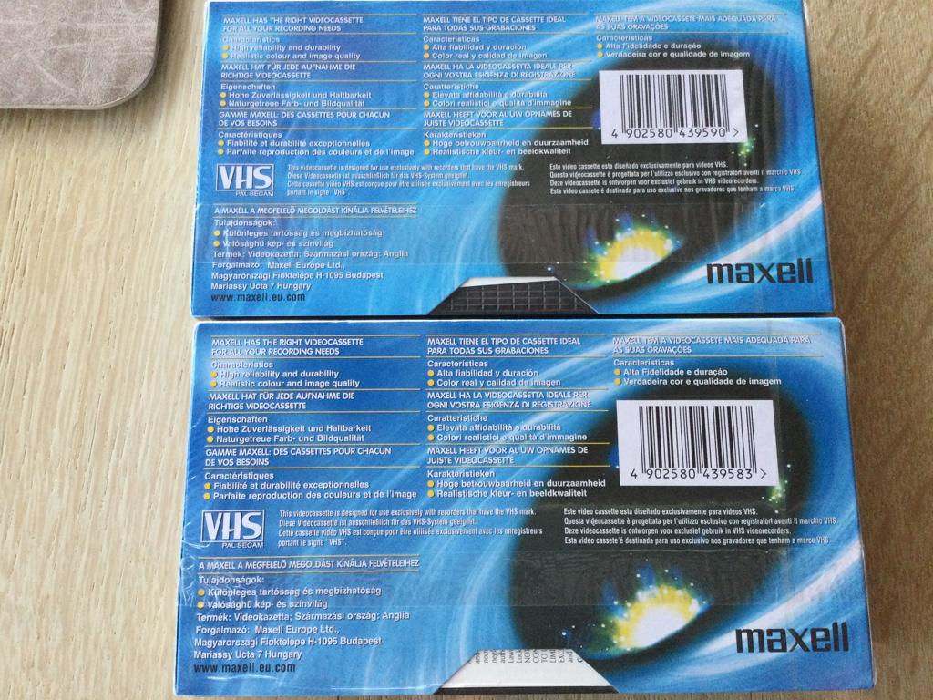 2 cassettes vidéo MAXELL, Enlèvement ou Envoi, Neuf