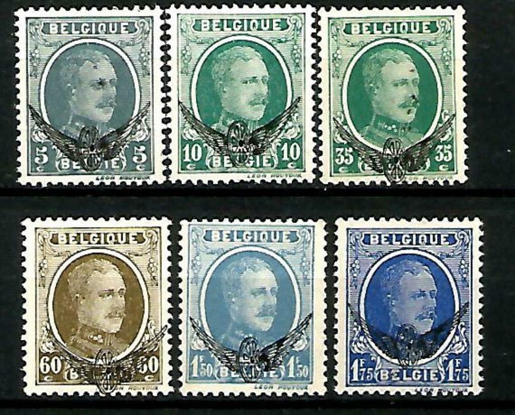 België 1929/30 Houyoux (gevleugeld wiel) OBP S1/6 **, Koninklijk huis, Orginele gom, Ophalen of Verzenden, Zonder stempel