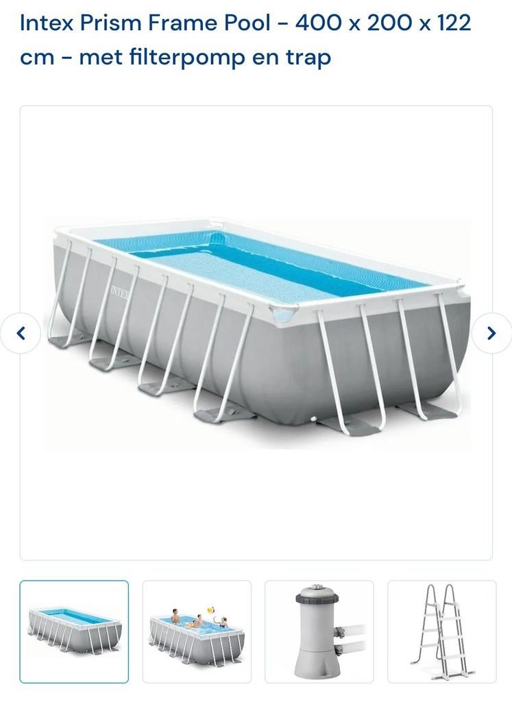 Intex prism 4x2x1,22m nieuw (8m3), Ophalen