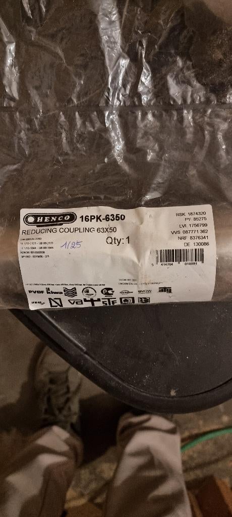 Henco Manchon réduit à sertir plastique 16PK-6350 - 63x50, Enlèvement
