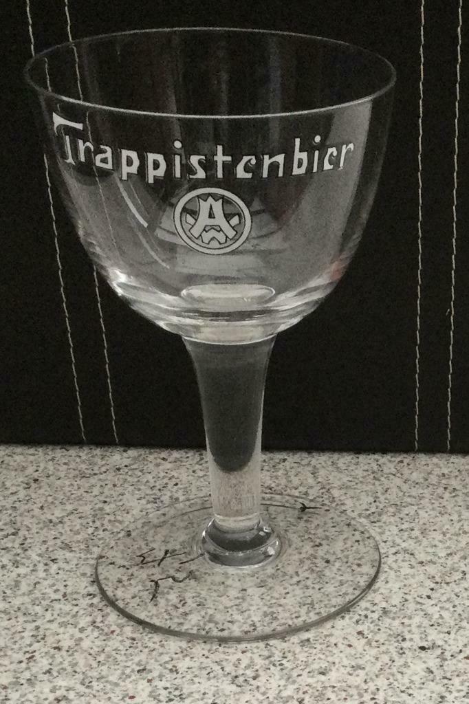 bier brouwerij glas Westmalle Trappistenbier met zwarte lijn, Verzamelen, Ophalen of Verzenden, Zo goed als nieuw, Bierglas