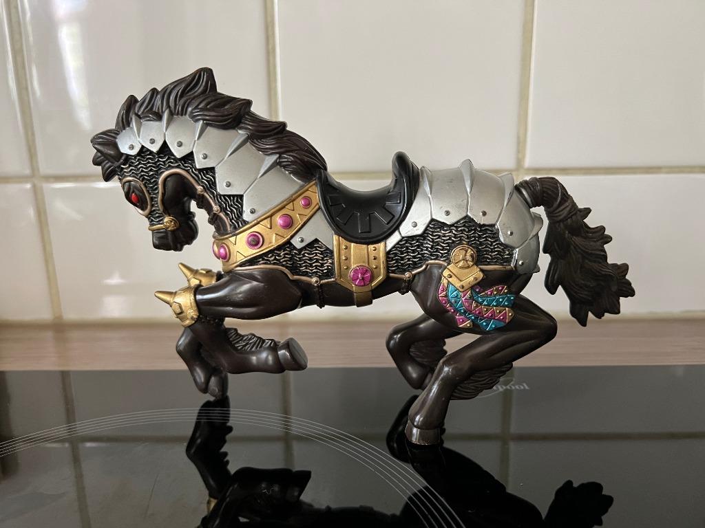Cheval noir avec armure argentée Medieval Knights - Chap Mei, Enlèvement ou Envoi, Utilisé