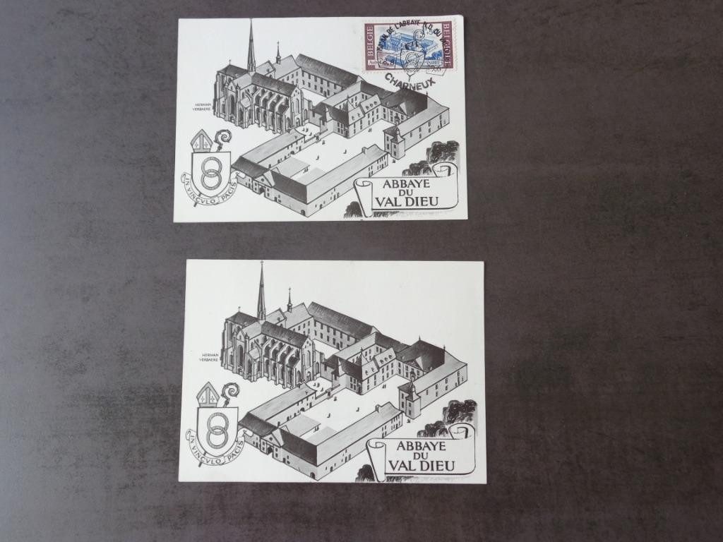 2 CP timbrées Abbaye du Val Dieu 1966, Enlèvement