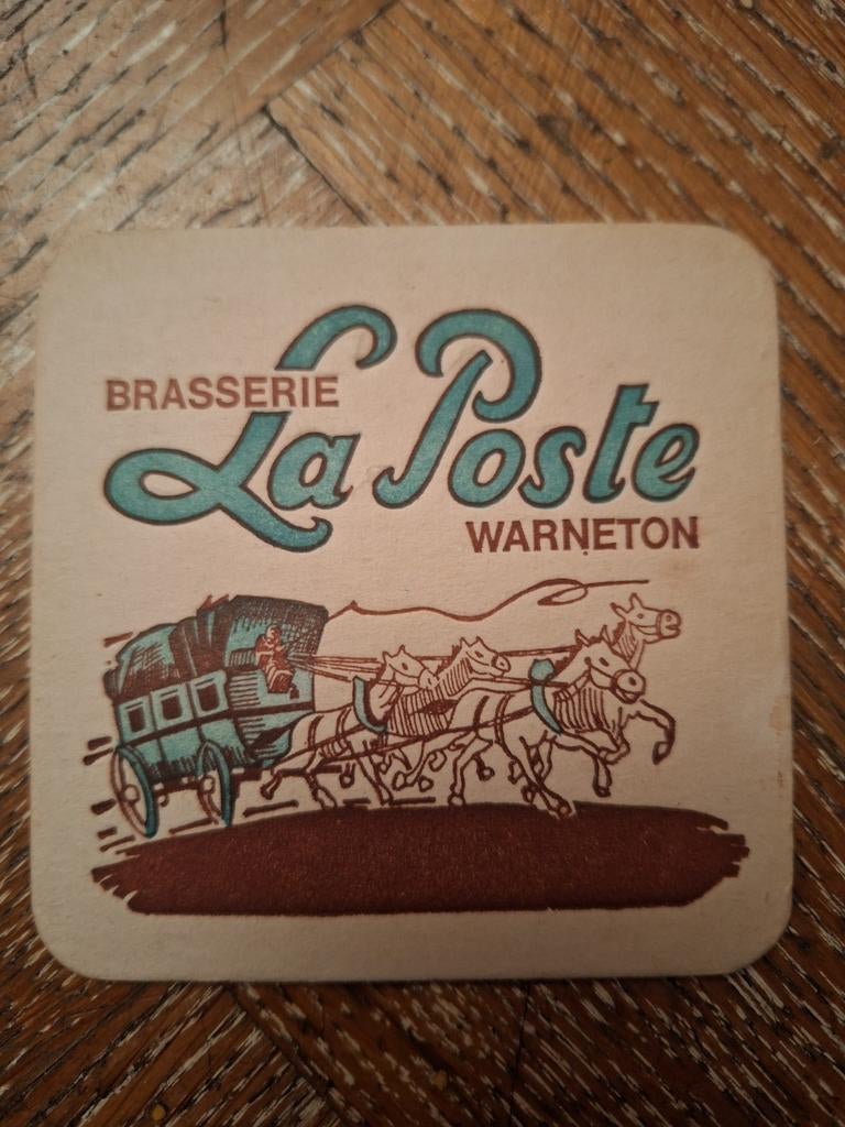 Oud bierviltje brasserie La Poste Warneton, Enlèvement ou Envoi, Comme neuf