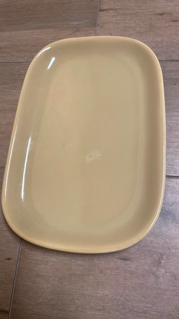Grote pastel schaal van boch, Antiek en Kunst, Antiek | Servies los, Ophalen of Verzenden