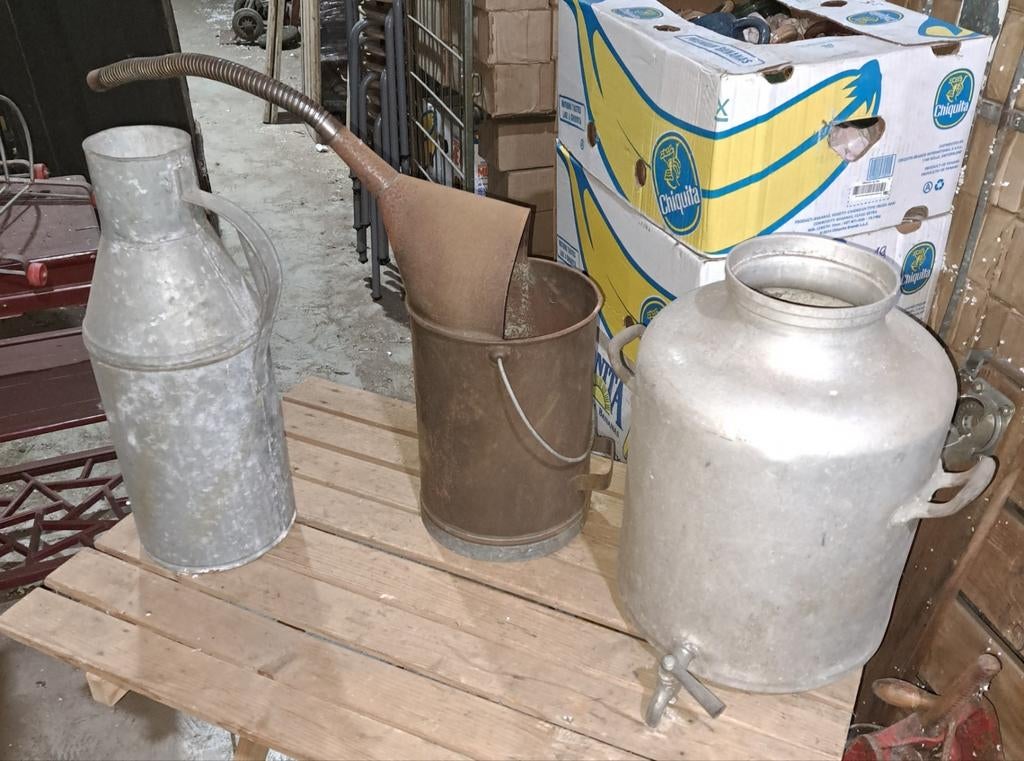Zinken waterketel Zinken oliekan Zinken kannen decoratie, Ophalen of Verzenden