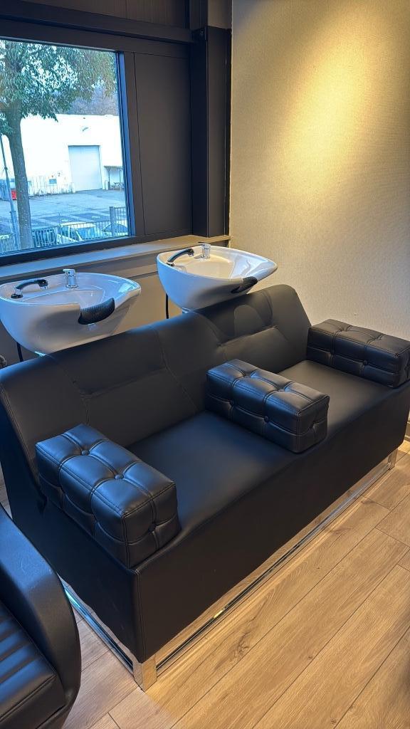 Korting dubbele wasunit 2 persoons kapsalon barbershop zwart, Huis en Inrichting, Woonaccessoires | Overige, Nieuw, Ophalen of Verzenden