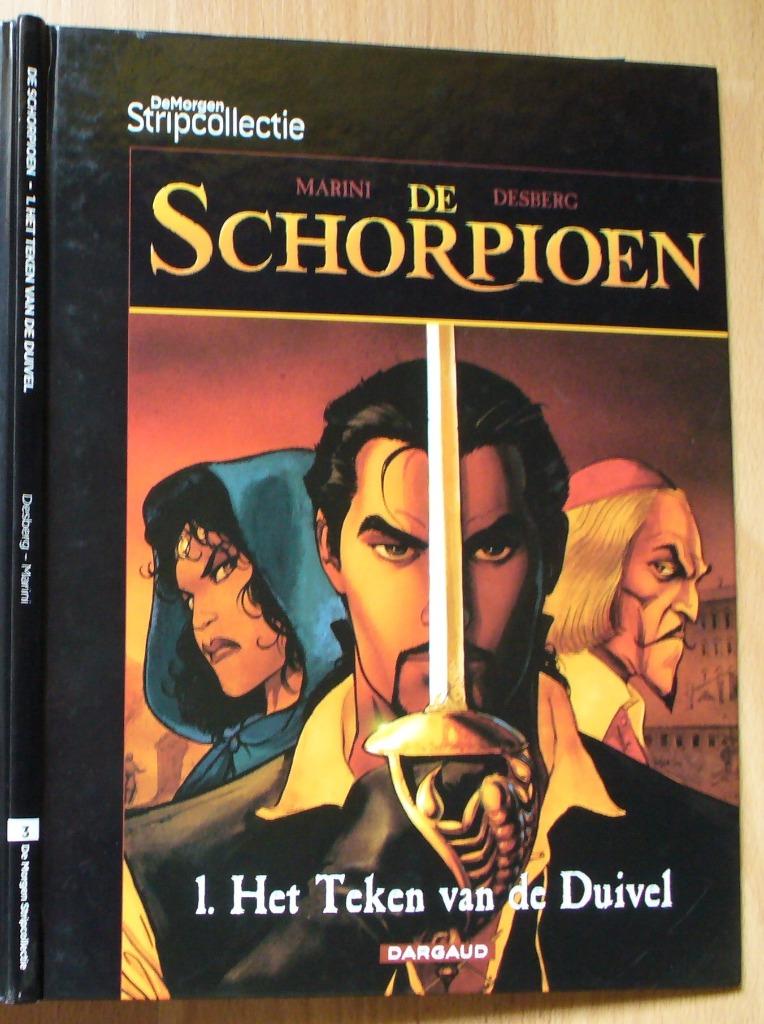 DE SCHORPIOEN TEKEN V/D DUIVEL MARINI DE MORGEN STRIPCOLLECT, Boeken, Eén stripboek, Ophalen of Verzenden, Zo goed als nieuw, Enrico Marini