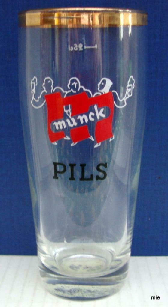 bier brouwerij glas Munck pils zwarte tekst Ruddervoorde, Enlèvement ou Envoi, Comme neuf, Verre à bière