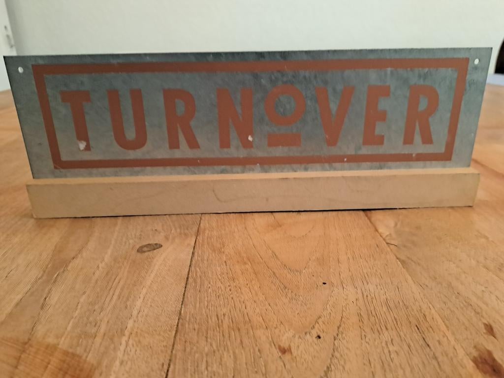 Turnover reclamebord, Verzamelen, Merken en Reclamevoorwerpen, Ophalen of Verzenden, Gebruikt, Reclamebord