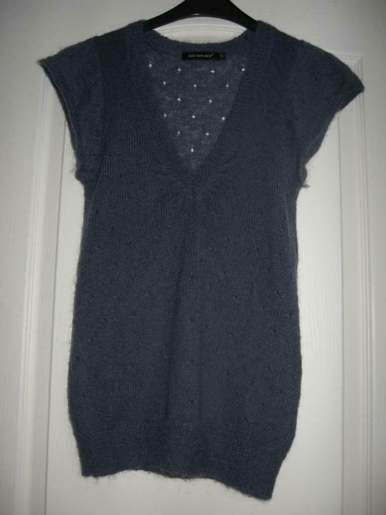 Pull sans manches Vue sur Mer de couleur bleu grisé. 33% moh, Neuf, Enlèvement ou Envoi, Vue sur Mer, Taille 36 (S)